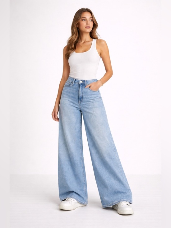 J. Crew Denim - J.Crew High-Rise Super Wide Leg Jeans Size 29 Light Wash
